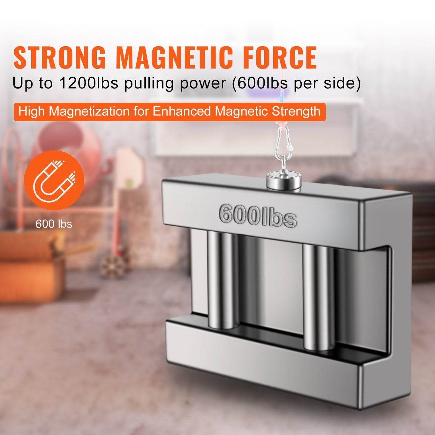 1200lb Double-Sided Magnet Fishing Kit